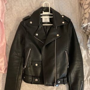 MANGO Cropped Biker Jacket